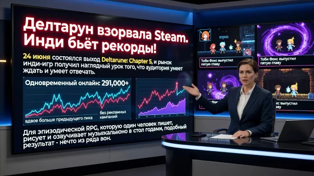 Deltarune взорвала Steam. Инди бьёт рекорды!